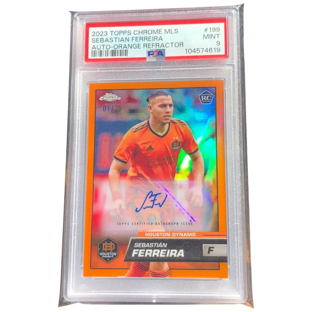 2023 Topps Chrome MLS Autos Orange Refractor #199 Sebastián Ferreira /25 PSA 9